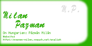 milan pazman business card